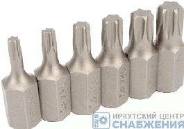 Набор бит, TORX L-30мм, 6 предм. АвтоДело 40636 Набор бит, TORX L-30мм, 6 предм. АвтоДело 40636