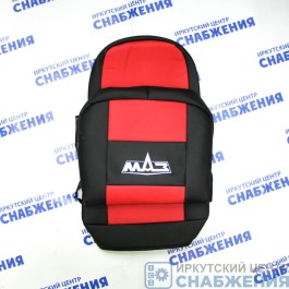 Чехол на сиденье МАЗ ЕВРО красный (без ремней, 2 низких сиденья) Экокожа Чехол на сиденье МАЗ ЕВРО красный (без ремней, 2 низких сиденья) Экокожа