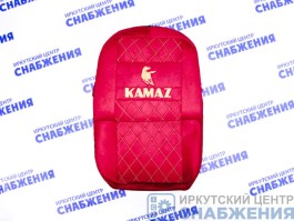Чехол на сиденье КАМАЗ ЕВРО красный (без ремней, 3 низких сиденья) СТЕГАННЫЙ Аликанте