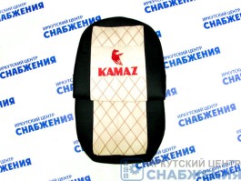 Чехол на сиденье КАМАЗ бежевый (без ремней, 3 низких сиденья) ЭКО+СТЕГАННЫЙ Аликанте+Экокожа