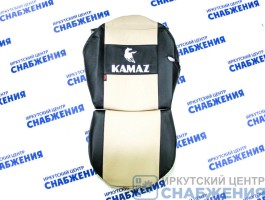 Чехол на сиденье КАМАЗ ЕВРО 2014 бежевый (2 ременя, 2 высоких сиденья) Экокожа