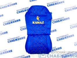 Чехол на сиденье КАМАЗ ЕВРО AXOR 5490 2016> синий (2 ремня, 2 высоких сиденья) СТЕГАННЫЙ Аликанте