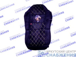 Чехол на сиденье КАМАЗ AXOR NEO 5490 2017г черный (2 ремня, 2 высоких сиденья с рычагами откидывания спинки) СТЕГАННЫЙ Аликанте