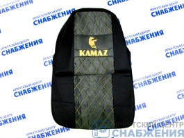 Чехол на сиденье КАМАЗ серый (без ремней, 3 высоких сиденья) ЭКО+СТЕГАННЫЙ Аликанте+Экокожа