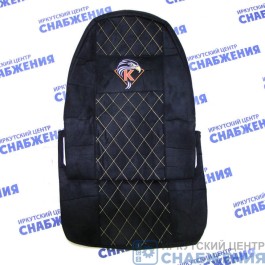 Чехол на сиденье КАМАЗ черный (без ремней, 3 высоких сиденья) ЭКО+СТЕГАННЫЙ Аликанте+Экокожа