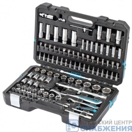 Набор инструмента, 6гр. 1/4", 1/2" CrV, 120 зубьев, пластик.кейс, 109 пр GROSS 14155 Набор инструмента, 6гр. 1/4", 1/2" CrV, 120 зубьев, пластик.кейс, 109 пр GROSS 14155
