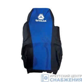 Чехол на сиденье Стандарт HOWO SITRAK G7/CH7 от 2022 Черный+Синий (2рем.,2 выс. сид.) Жакард+Жакард