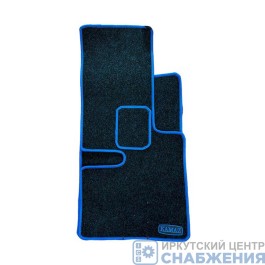 Коврики кабины KAMAZ ворсовые (АВ Водитель и пассажир) (КарлайтСиний кант)