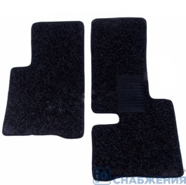 Коврики кабины KAMAZ ворсовые (АВ Водитель и пассажир) (КарлайтСерый кант)