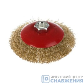 Корщетка-тарелка 100 мм гайка М14 витая проволока MATRIX 74608