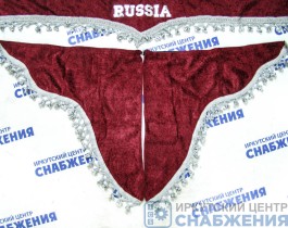 Ламбрекен "Комплект с маркой" Россия красный (барашек) 2.2м