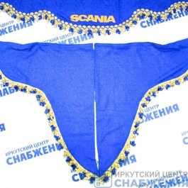 Ламбрекен "Комплект с маркой" SCANIA синий (астра) 2,2м