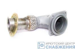 Патрубок приемный КАМАЗ ЕВРО (длинный) с фланцем 54115-1203010-70, 000.4859.418.000-06