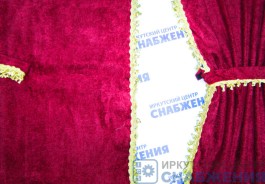 Шторы спального места красные (барашек) 1.3х1.8