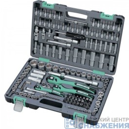 Набор инструмента, 6гр. 1/4", 3/8", 1/2", CrV, S2 усиленный пластик.кейс 151пр. STELS 14114 Набор инструмента, 6гр. 1/4", 3/8", 1/2", CrV, S2 усиленный пластик.кейс 151пр. STELS 14114
