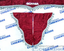 Ламбрекен "Комплект с маркой" SCANIA красный (барашек)2,2м