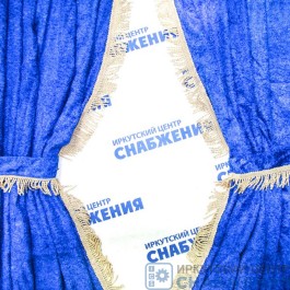 Шторы спального места синие (барашек) 1.3х1.8