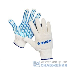 Перчатки ЗУБР Эксперт-протектор трикотажные 10 класс  х/б с защитой от скольжения XL (уп.10пар)