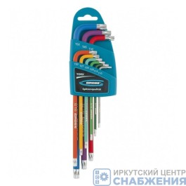 Шестигранники, Т10-Т50, 9пр. ТORX-TT S2, магнит зкстра длинные хром GROSS 16402