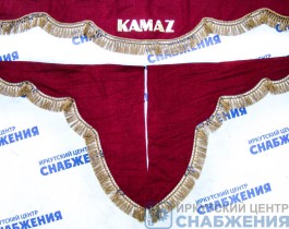 Ламбрекен "Комплект с маркой" КАМАЗ красный (астра) 2.2м