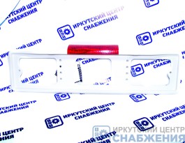 Рамка под номер, пластик, стоп-сигнал, белая АВ005-б