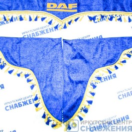 Ламбрекен "Комплект с маркой" DAF синий (барашек) 2,2м