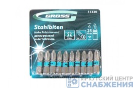 Бита PH2.0х25 сталь S2 (уп.10) GROSS 11330 Бита PH2.0х25 сталь S2 (уп.10) GROSS 11330