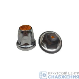 Колпачок на гайку 33мм h=46мм полированный хром металл с оранжевой вставкой DIAMOND HOPE DH-NNCW1174BK