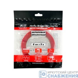 Скотч двухсторонний (6ммх5м) прозрачный акриловая основа A40222S