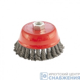 Корщетка-чашка, 65мм, гайка М14, крученая проволока 0.5мм метал MATRIX 74620