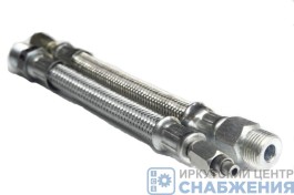 Шланг подкачки передних колес КАМАЗ 43118 М10х1.0-М18х1.5 короткий бронированный гайка-штуцер 43118-3124186-20