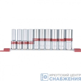 Набор торцевых головок глубоких 6гр. 1/4" 4-13мм планка 10пр. MATRIX 13592
