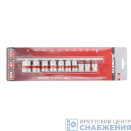 Набор торцевых головок 6гр. 3/8" 9-19мм, планка 11 пр. MATRIX 13595