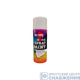 Краска сигнально-белая глянецевая 450мл AIM-ONE RAL-9003G