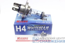 Лампа H4 12V 60/55W P43 ярко-белый Whitebeam Koito K-0456WB Лампа H4 12V 60/55W P43 ярко-белый Whitebeam Koito K-0456WB