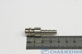 Наконечник переходник быстросъемный "елочка" под шланг D=6 мм АТ10792