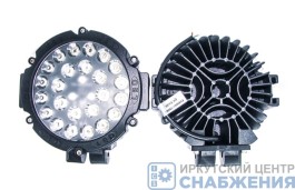 Фара противотуманная OFF-Road 17диодов 51W круглая рассеиваемый свет, 176*170*76 + 3 синих диода Китай