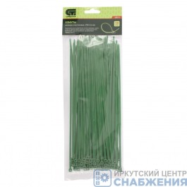 Хомуты 250х3.6мм, пластмассовые, зеленые (уп.100), СИБРТЕХ 45513 Хомуты 250х3.6мм, пластмассовые, зеленые (уп.100), СИБРТЕХ 45513