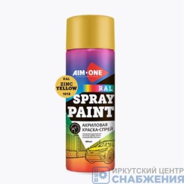 Краска цинково-желтая 450мл AIM-ONE RAL-1018