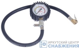 Манометр для шин 10 Атм с насадкой и шлангом АвтоДело 42302
