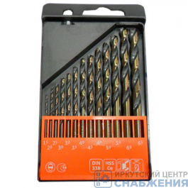 Набор сверел по металлу 1.5-6.5мм Р6М5К5 пластик.бокс 13пр. АвтоДело 40813