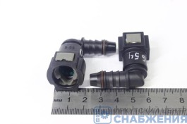 Штуцер быстросъемный топливной трубки D10 угловой 9.49, пластик АМАЗ D9.49-ID8-90-8-10