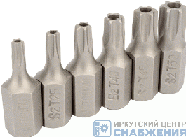Набор бит, TORX L-30мм с отверстием, 6 предм. АвтоДело 40631