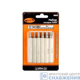 Набор бит, TORX L-75мм с отверстием, 6 предм. АвтоДело 40633