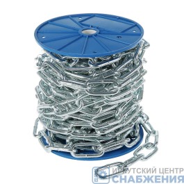 Цепь длиннозвенная DIN 763 оцинкованная сталь d-4мм L-70м 4-304030-04