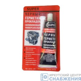 Герметик прокладка, 85гр SUPER черный (уп.12) SX-104