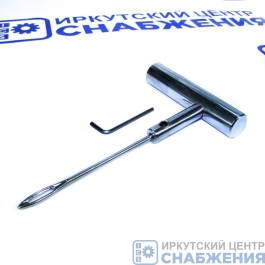 Шило для вставки жгута металлическая ручка короткое жало 100мм AV Steel AV-922076