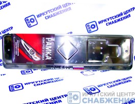 Рамка под номер, нержавеющая сталь, с надписью серебрянная АВ029-RU-с