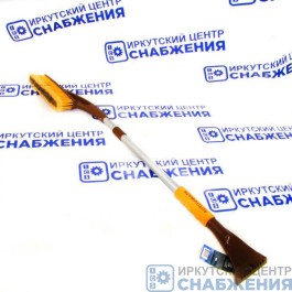 Щетка-сметка для снега со скребком, телескопическая L=95-130см AUTOVIRAZH AV-2129