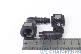 Штуцер быстросъемный топливной трубки D10 угловой 7.89, пластик АМАЗ D7.89-ID8-90-8-10